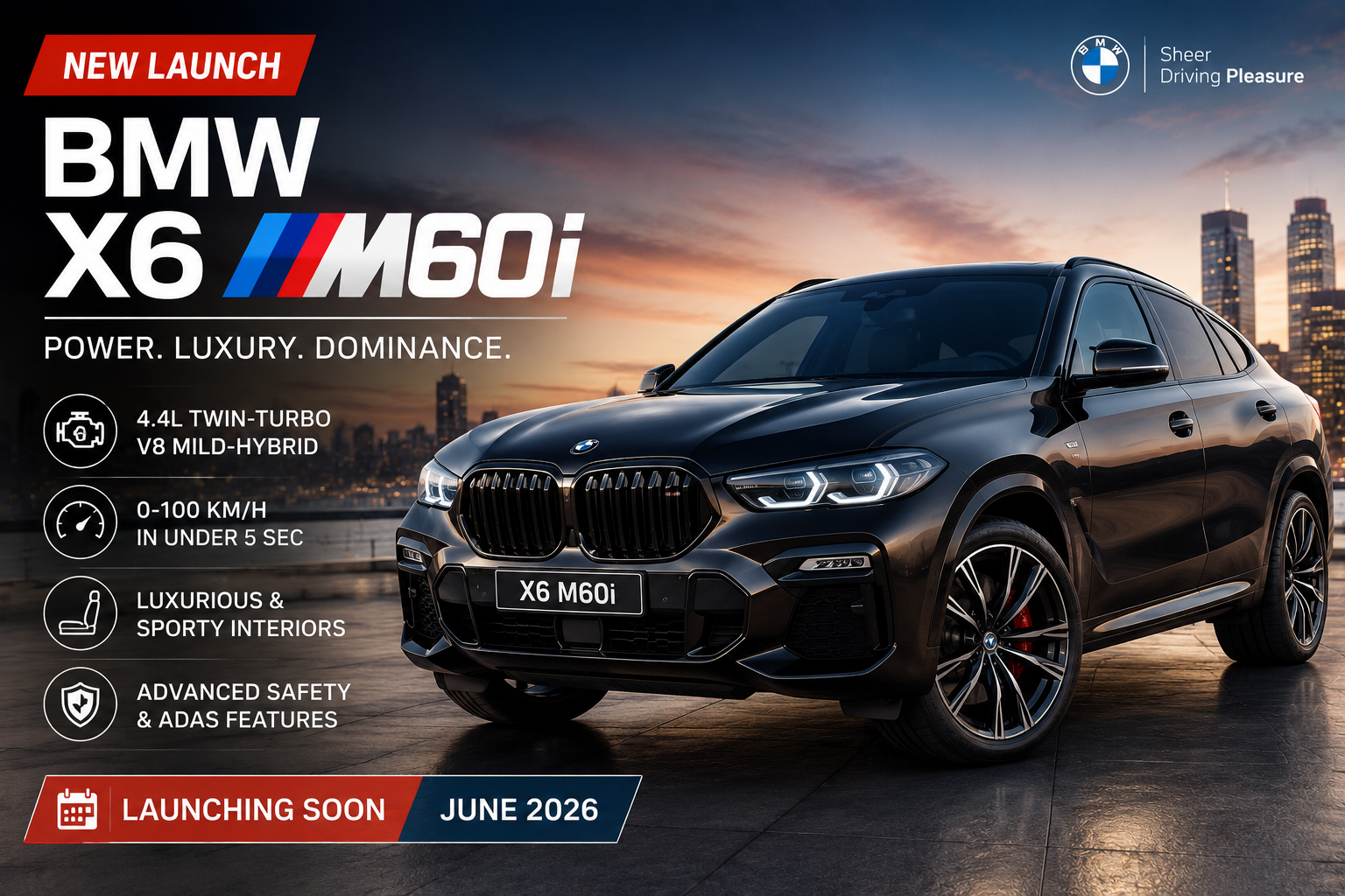 BMW X6 M60i Set for India Debut: Luxury Coupe SUV Returns with V8 Power & Hybrid Tech