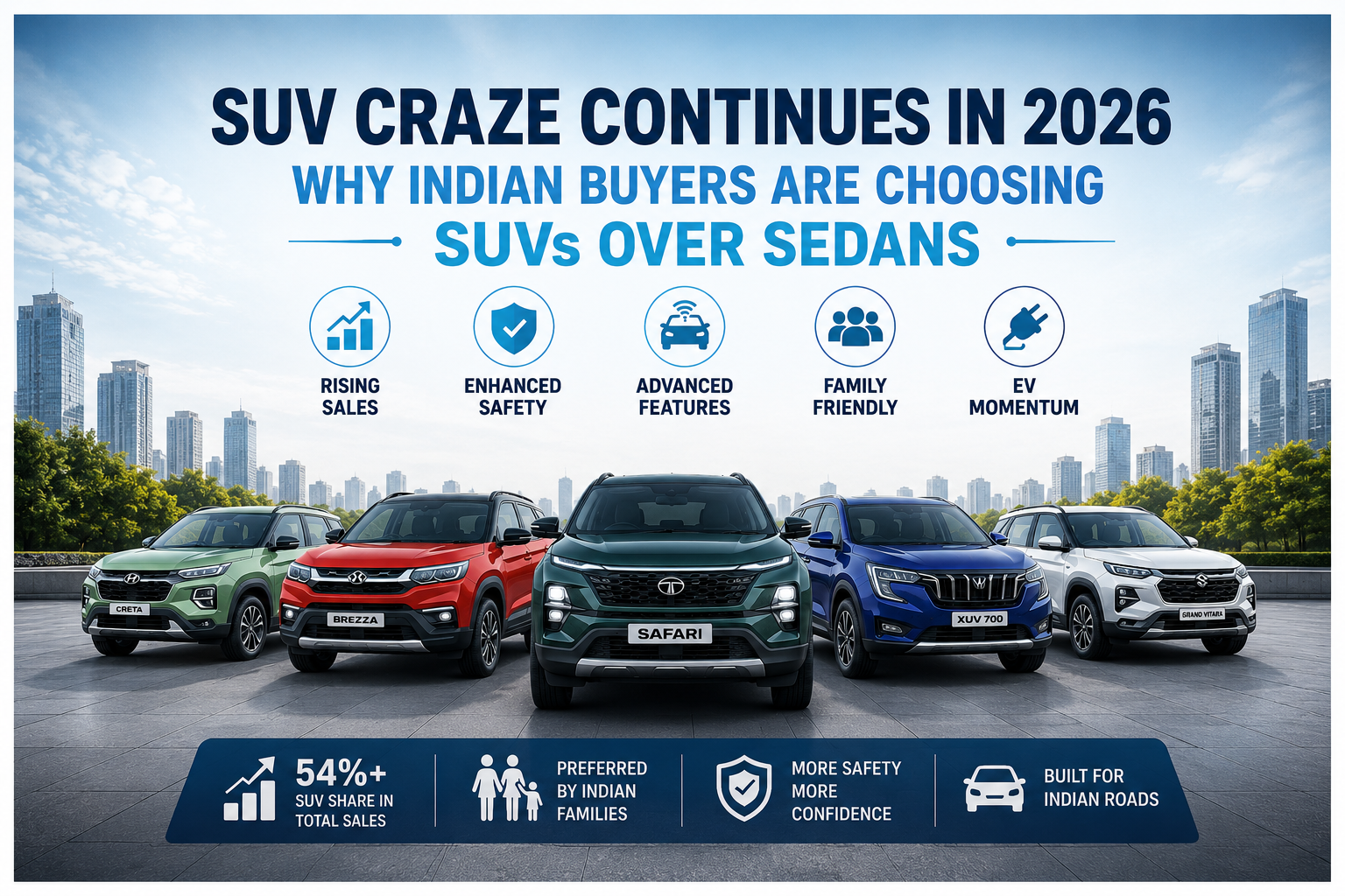 SUV Craze Continues in 2026: Why Indian Buyers Are Choosing SUVs Over Sedans