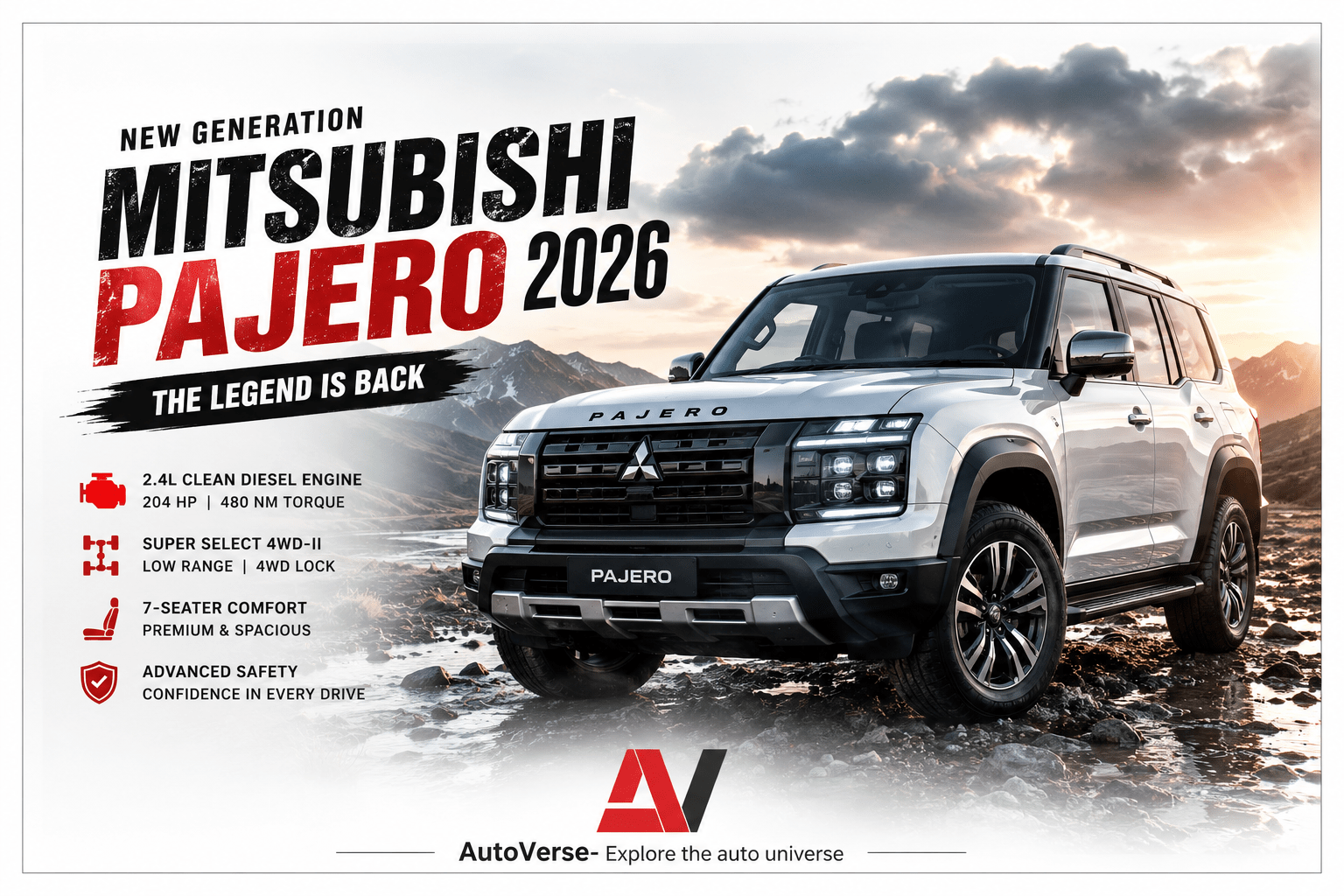 Mitsubishi Pajero 2026 India